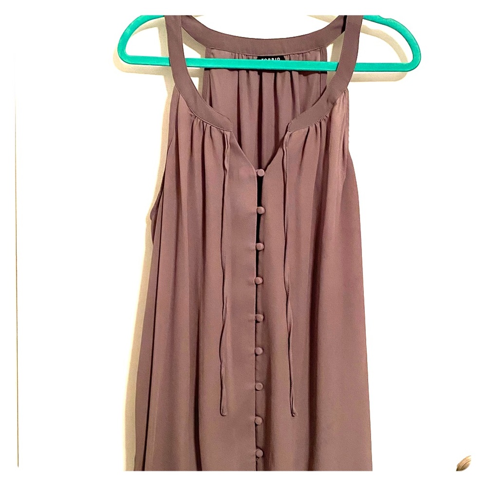 Grey Georgette Button Down Halter Top Blouse